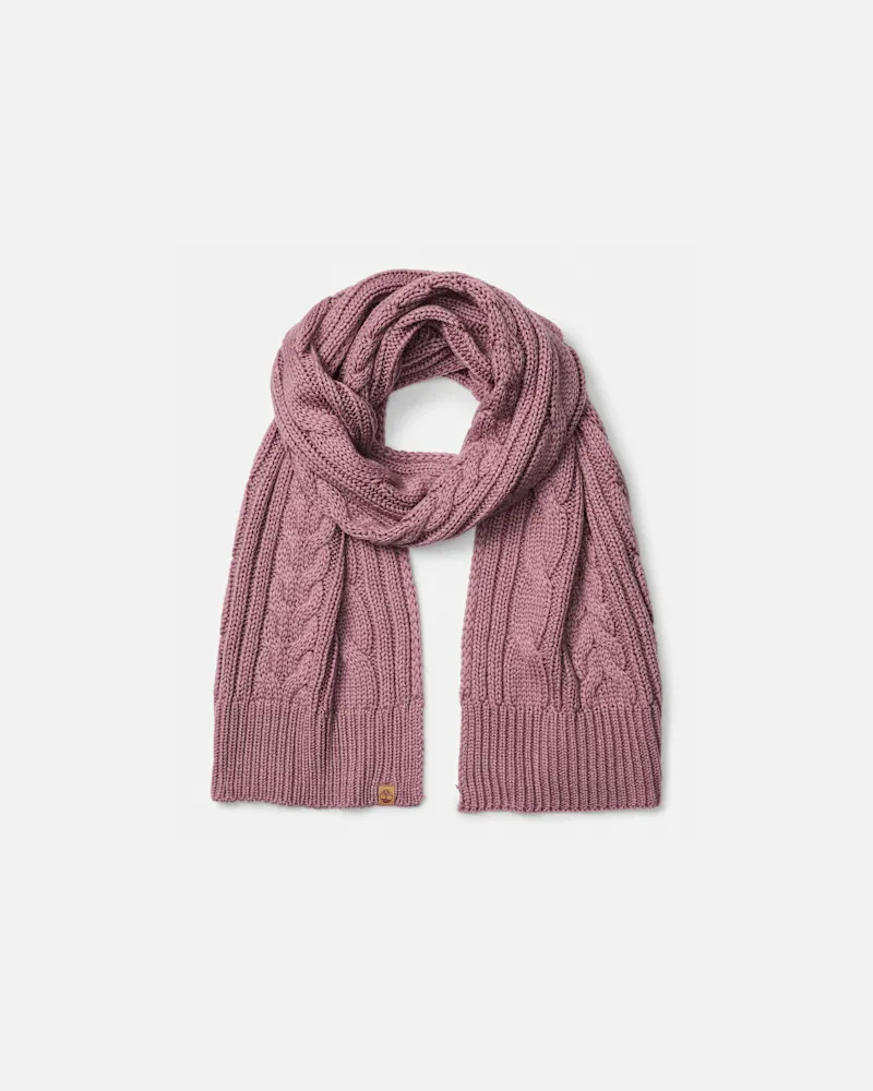 Timberland Schal mit Zopfmuster in Pink, Damen, Pink Pink