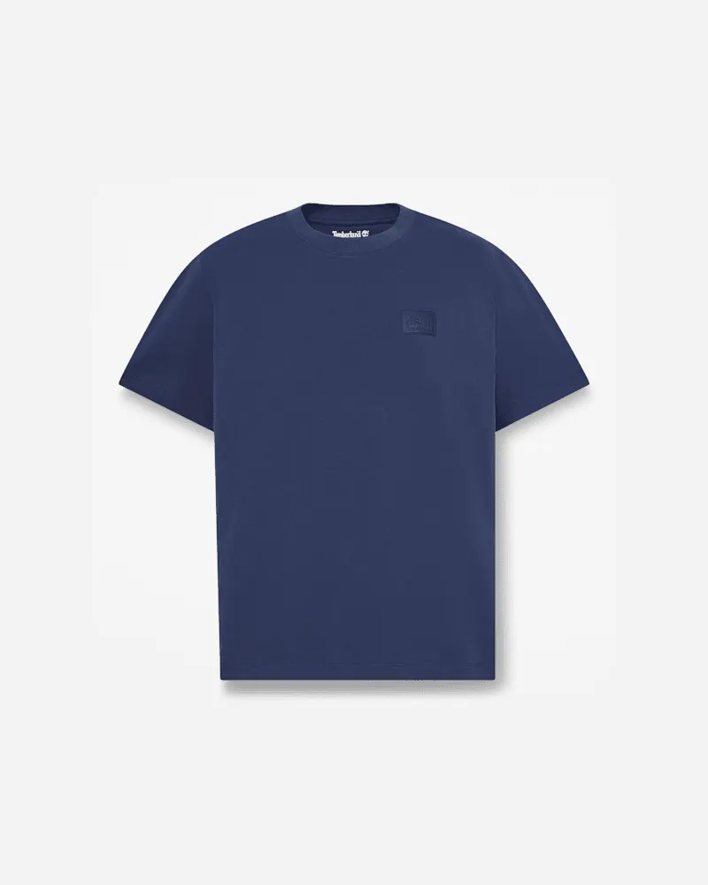 Timberland Kurzarm-T-Shirt mit Silikonaufnäher für Herren in Dunkelblau, Herren, Blau, Größe Blau