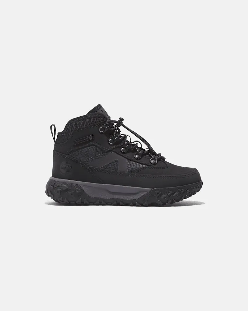 Timberland Halbhoher wasserfester GreenStride Motion 6 Bungee Sneaker für Jugendliche in Schwarz, Schwarz, Größe Schwarz