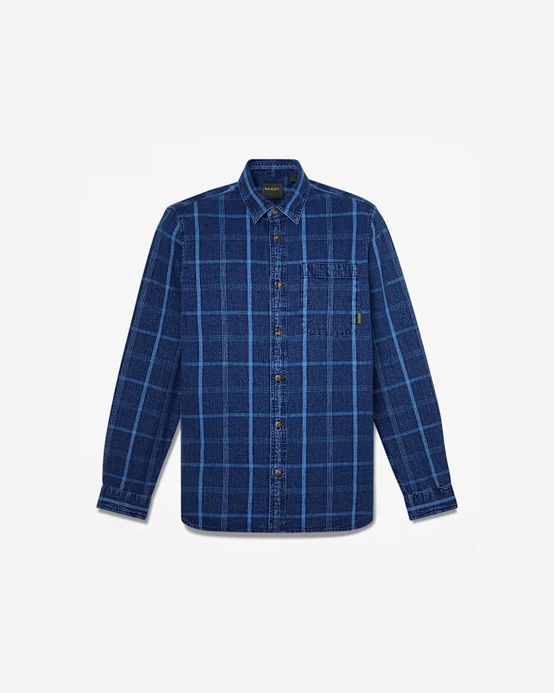 Timberland Kariertes Indigo Hemd in regulärer Passform für Herren in Dunkelblau, Herren, Blau, Größe Blau