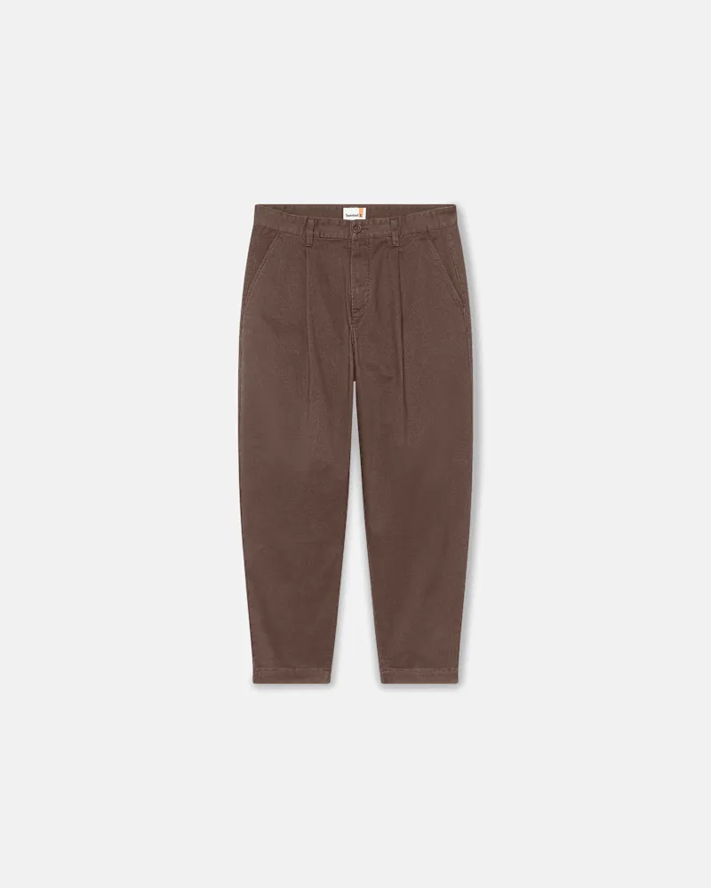 Timberland Claremont Faltenhose aus gewaschenem, angerautem Twill für Herren in Braun, Herren, Braun, Größe Braun