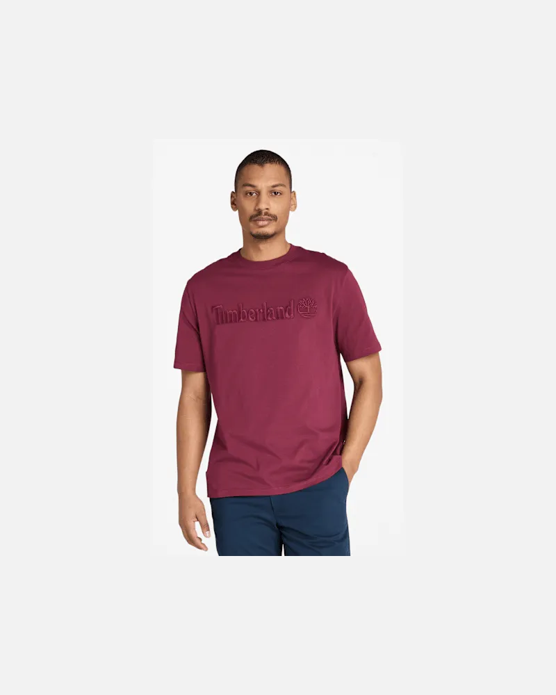 Timberland Hampton Kurzarm-T-Shirt für Herren in Burgunderrot, Herren, Burgunderrot, Größe Burgunderrot