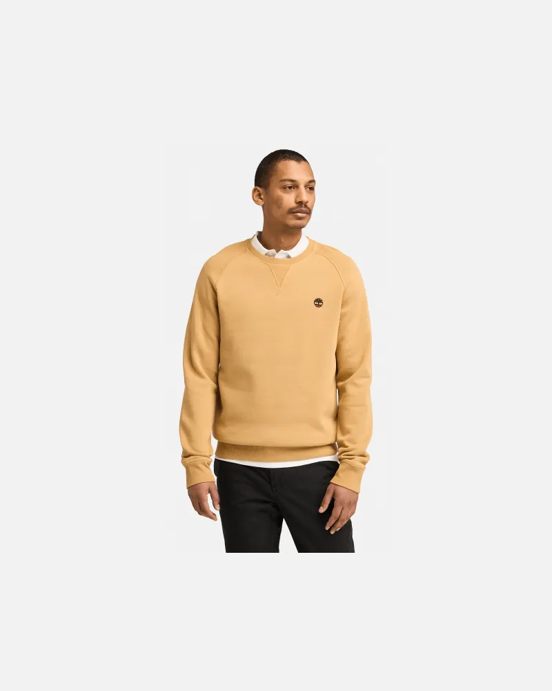 Timberland Exeter River Sweatshirt mit gebürsteter Rückseite und Rundhalsausschnitt für Herren in Gelb, Herren, Gelb, Größe Gelb