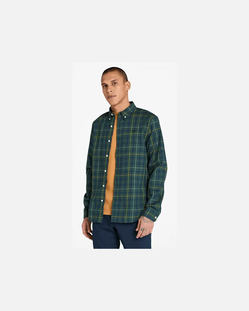 Timberland Karohemd aus Stretch-Popeline für Herren in Dunkelgrün, Herren, Grün, Größe Grün