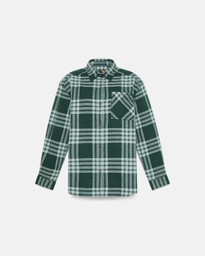Timberland Mittelschweres Flanellhemd mit Tasche für Damen in Dunkelgrün, Damen, Grün, Größe Grün