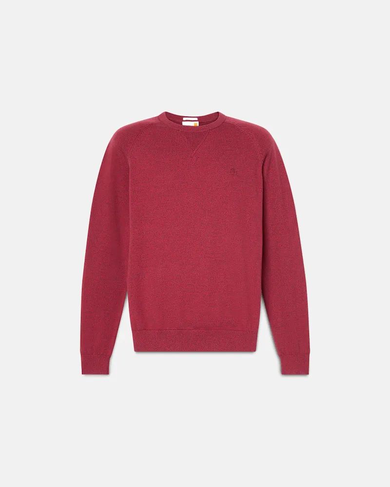 Timberland Williams River Baumwollpullover mit Raglanärmeln und Rundhalsausschnitt für Herren in Burgunderrot, Herren, Burgunderrot, Größe Burgunderrot