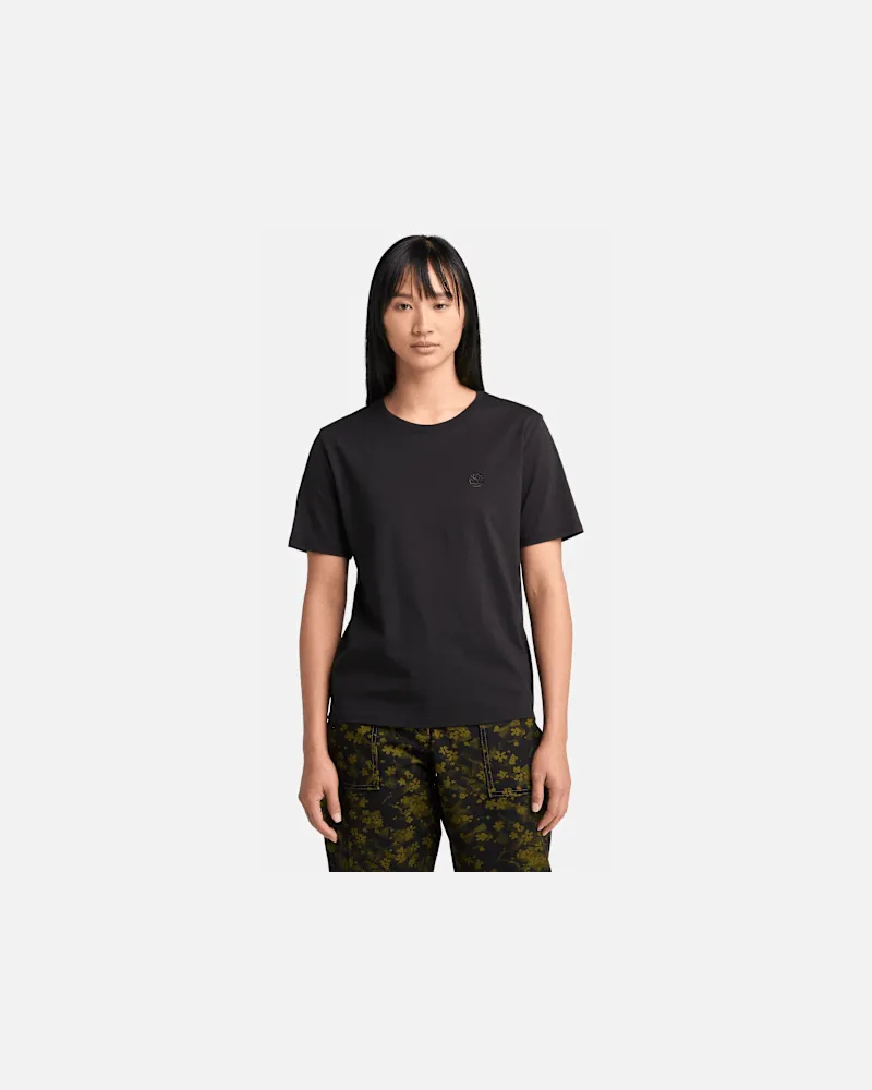 Timberland Dunstan Kurzarm-T-Shirt für Damen in Schwarz, Damen, Schwarz, Größe Schwarz