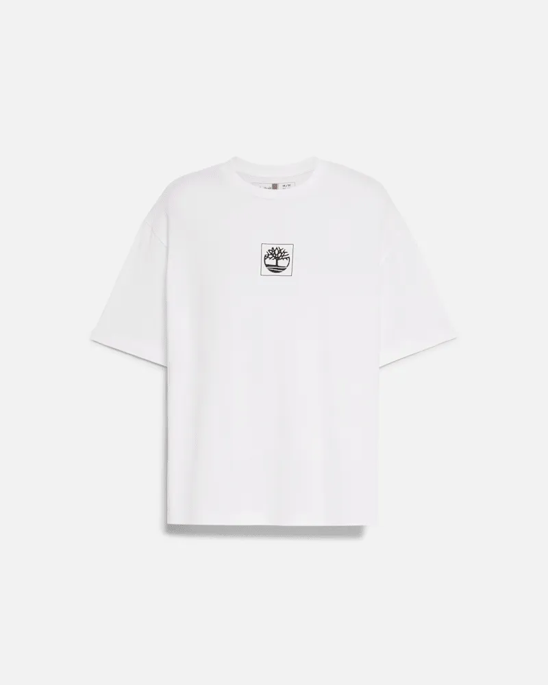 Timberland Building Blocks T-Shirt mit kurzen Ärmeln und Grafik in Weiß, Weiß, Größe Weiß