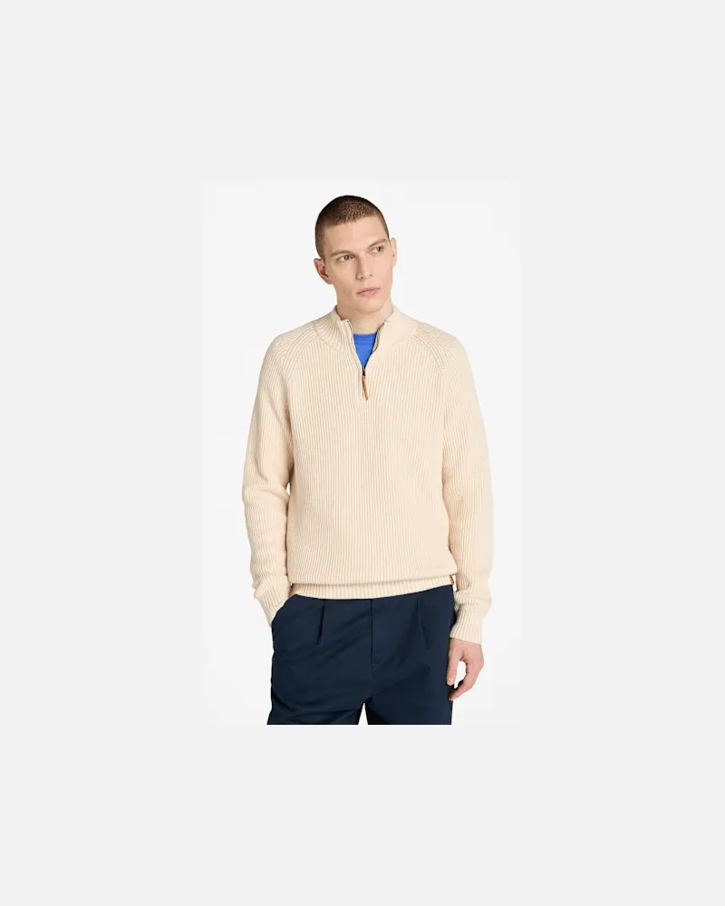 Timberland Strukturierter Williams River Pullover mit 1/4-Reißverschluss für Herren in Beige, Herren, Beige, Größe Beige