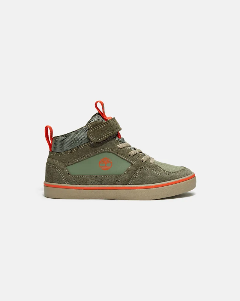 Timberland Halbhoher Stone Jump Sneaker mit Klettverschluss für Jugendliche in Hellgrün/Dunkelgrün, Grün, Größe Grün