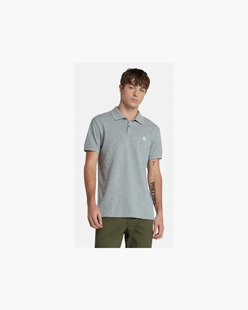 Timberland Oyster River Polohemd mit schmaler Passform für Herren in Grau/Weiß, Herren, Grau, Größe Grau
