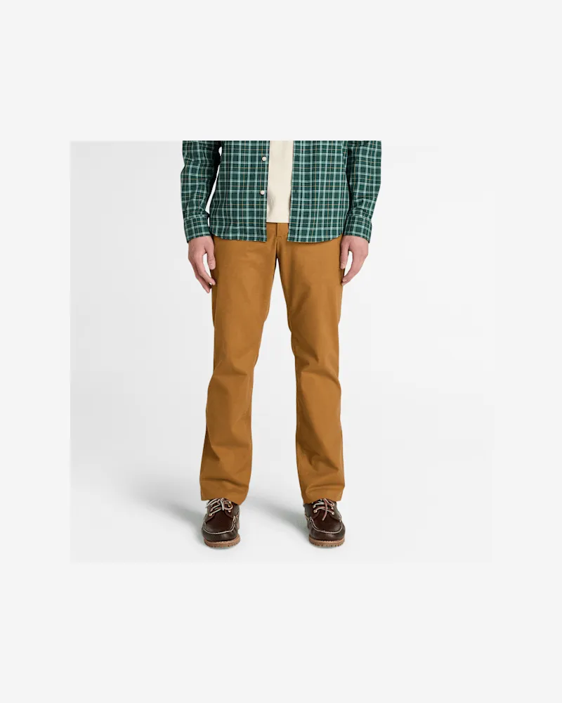 Timberland Topsfield Chinohose aus gebürstetem Twill mit geradem Bein für Herren in Dunkelgelb, Herren, Gelb, Größe Gelb