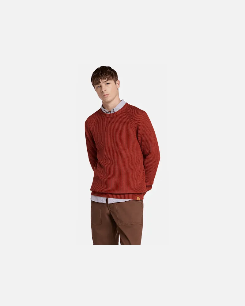 Timberland Rippstrickpullover mit Raglanärmeln für Herren in Rot, Herren, Rot, Größe Rot