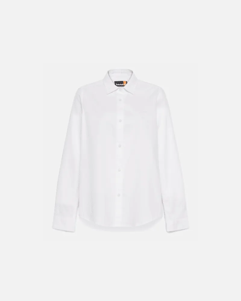 Timberland Timberland Oxford-Langarmhemd für Damen in Weiß, Damen, Weiß, Größe Weiß