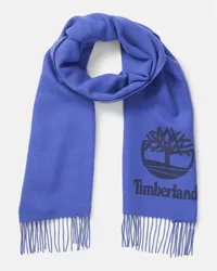 Timberland Schal aus garngefärbtem Strick mit aufgedrucktem Logo für Herren in , Mann Blau