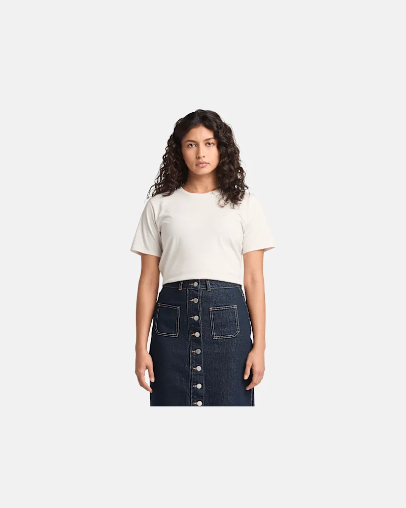 Timberland Dunstan Kurzarm-T-Shirt für Damen in Weiß, Damen, Weiß, Größe Weiß