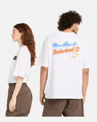 Timberland All Gender Kurzarm-T-Shirt mit Grafik in Weiß