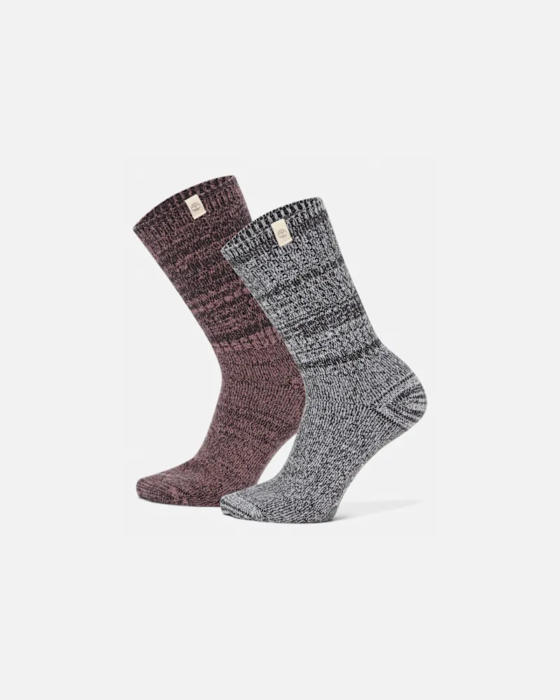 Timberland Bequeme Timberland Crew-Stiefelsocken im 2er-Pack für Damen in Schwarz, Damen, Schwarz, Größe Schwarz