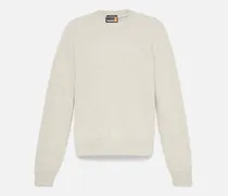Rundhalspullover aus Merinowolle für Damen in Beige, Damen, Beige, Größe