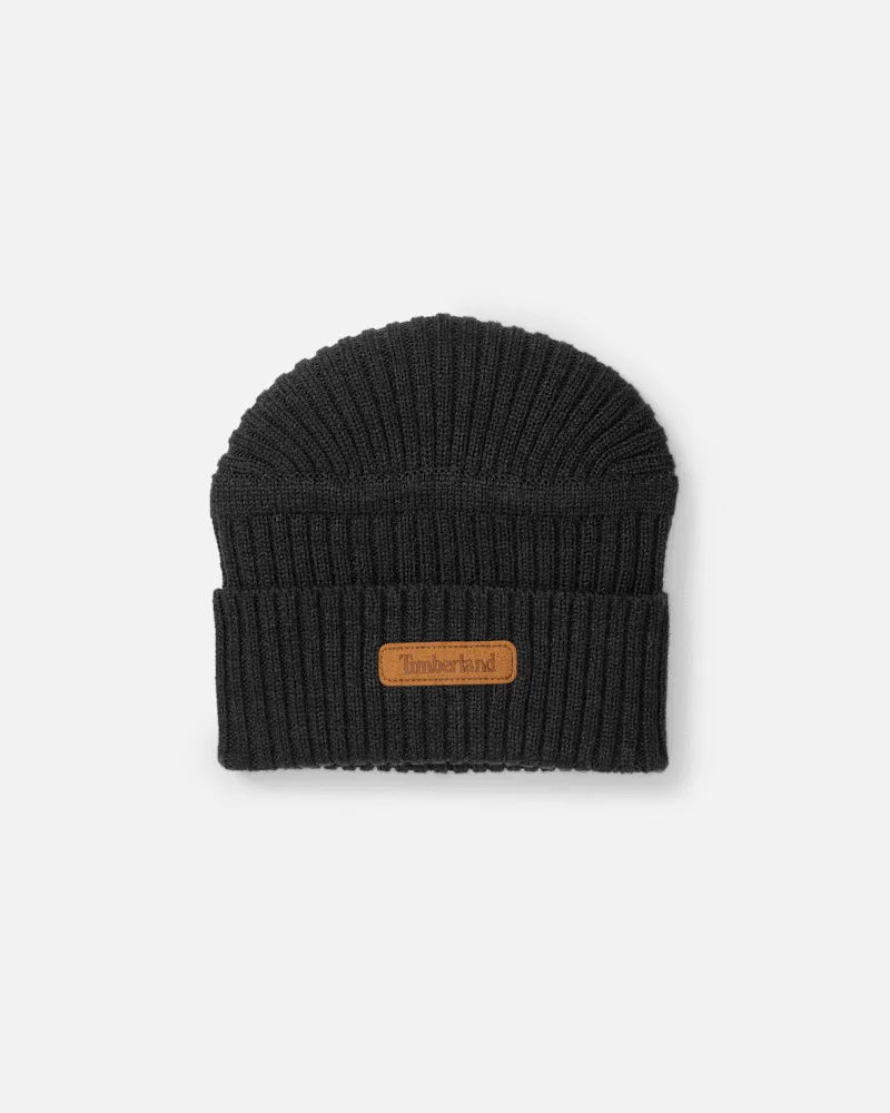 Timberland Gulf Beach Rippstrickmütze in Schwarz, Schwarz Schwarz
