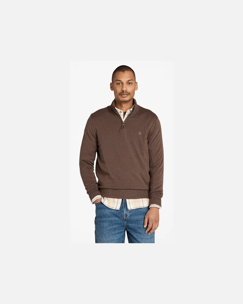 Timberland Williams River Pullover mit 1/4-Reißverschluss für Herren in Braun, Herren, Braun, Größe Braun