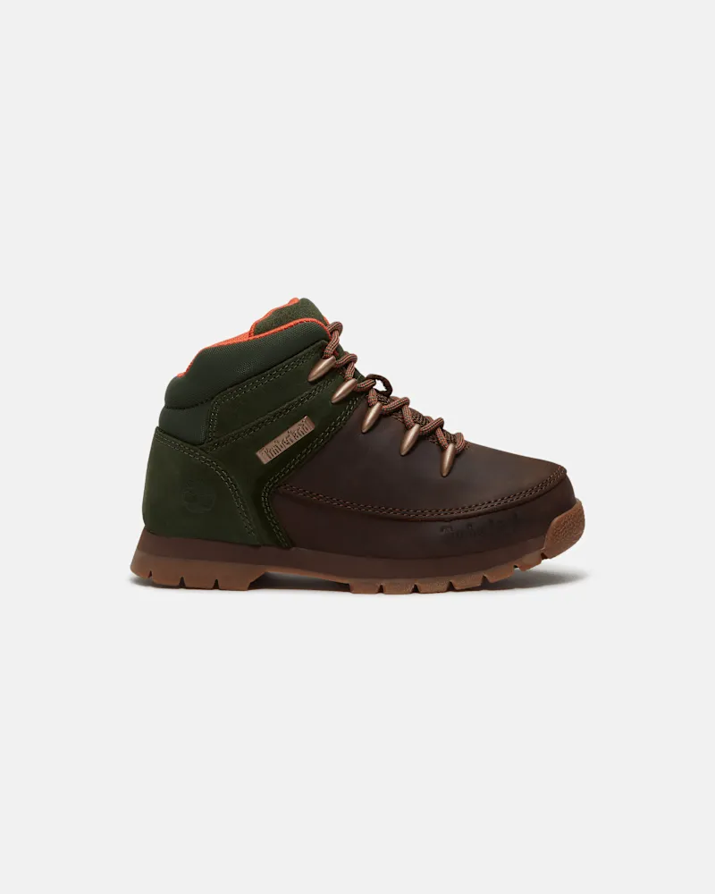 Timberland Euro Sprint Boot für Jugendliche in Dunkelbraun/Dunkelgrün, Braun, Größe Braun