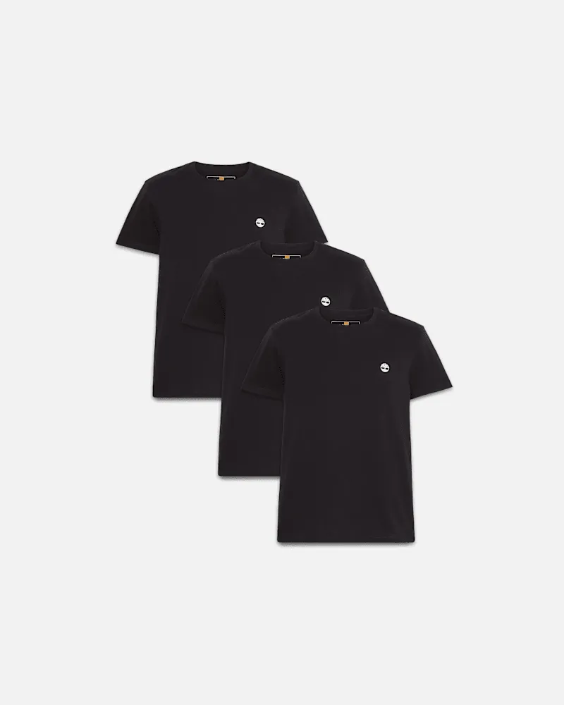 Timberland Dunstan River T-Shirt im 3er-Pack für Herren in Schwarz, Herren, Schwarz, Größe Schwarz