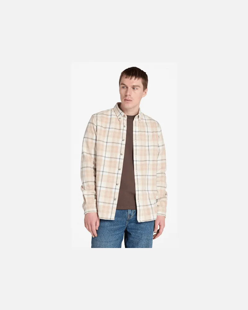 Timberland Kariertes Flanellhemd für Herren in Beige, Herren, Beige, Größe Beige