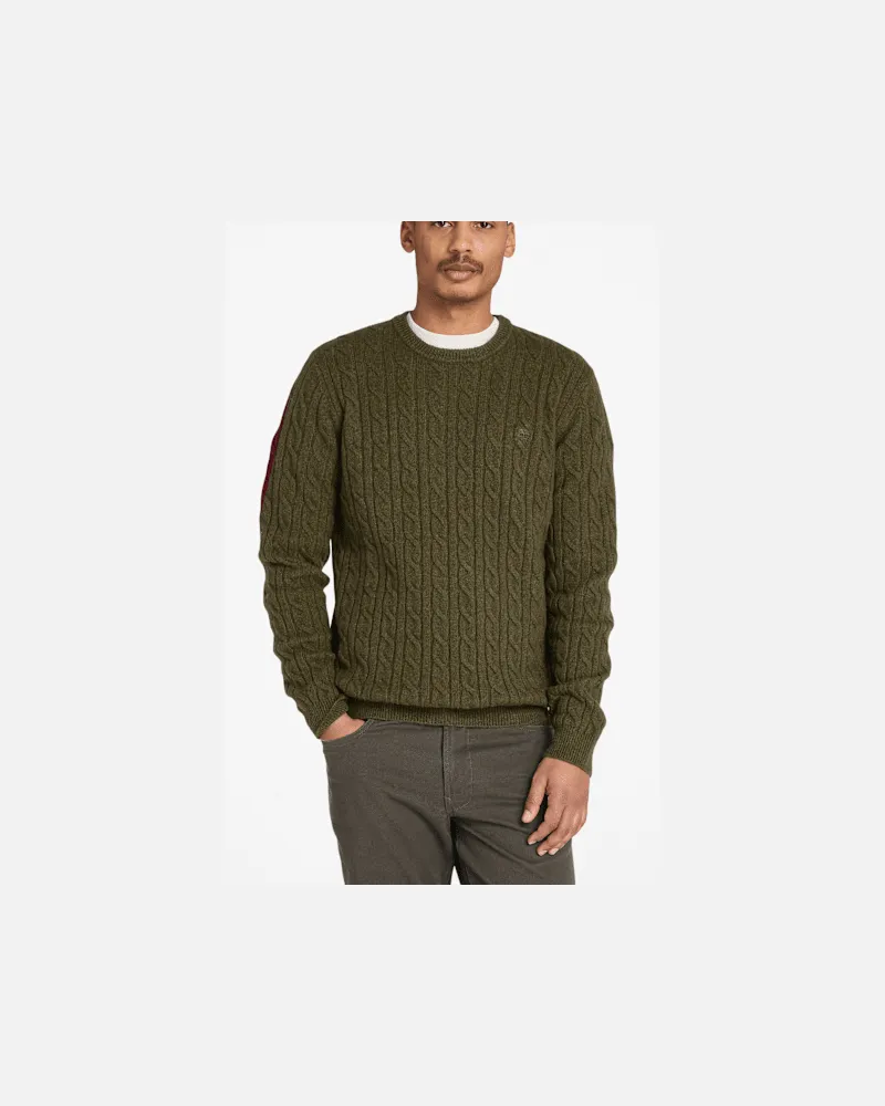Timberland Phillips Brook Rundhalspullover mit Zopfmuster für Herren in Grün, Herren, Grün, Größe Grün