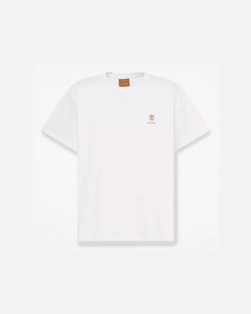 Timberland All Gender Timberland x BEAMS Baumwoll-T-Shirt mit Print in Weiß, Weiß, Größe Weiß