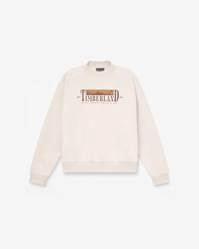Timberland Sweatshirt mit Rundhalsausschnitt, Grafik und angerauter Innenseite für Damen in Hellbeige, Damen, Beige, Größe Beige