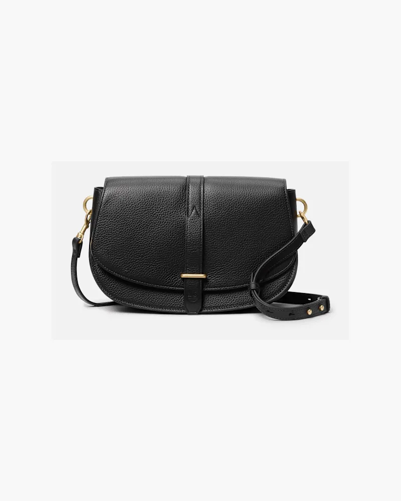 Timberland Tuckerman Umhängetasche aus Leder mit Klappe in Schwarz, Damen, Schwarz Schwarz
