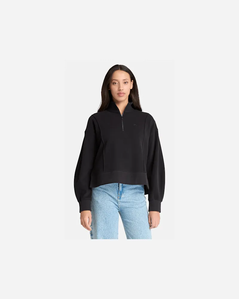 Timberland Lush Sweatshirt mit Viertelreißverschluss für Damen in Schwarz, Damen, Schwarz, Größe Schwarz