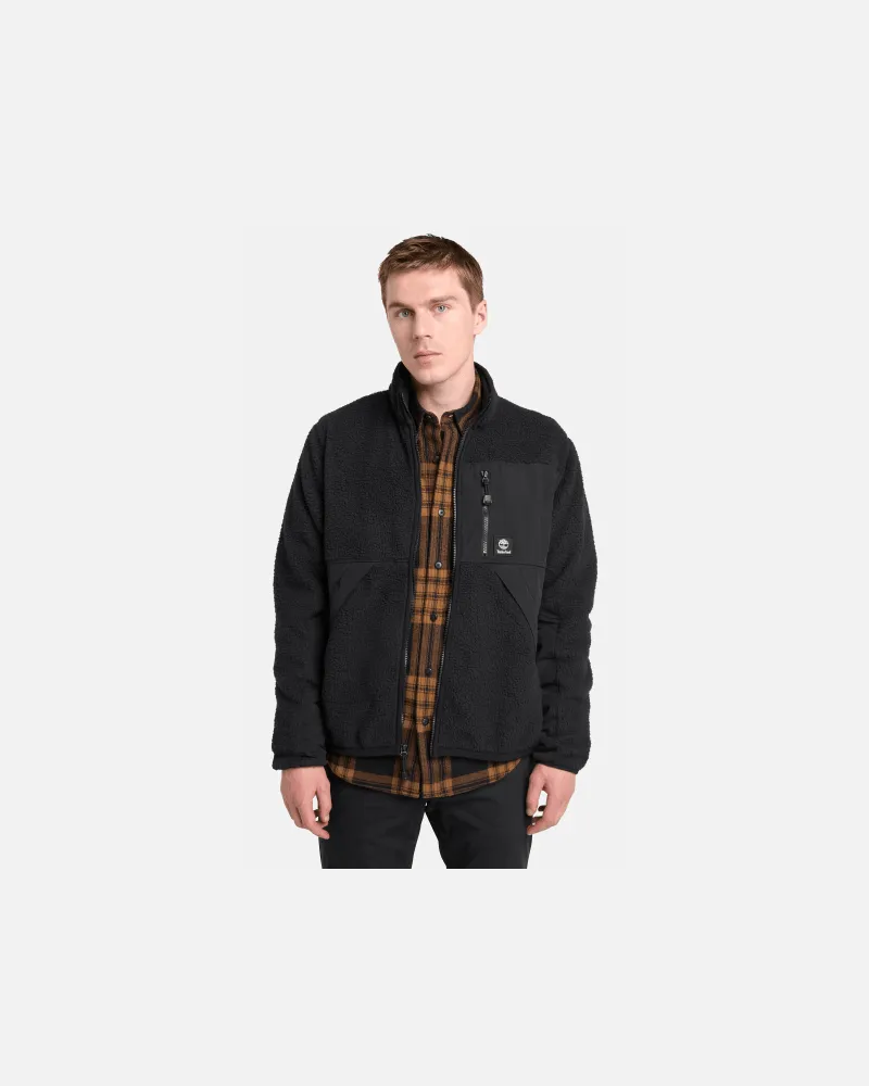Timberland Hochflorige Fleecejacke für Herren in Schwarz, Herren, Schwarz, Größe Schwarz