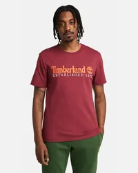 Timberland T-Shirt mit „Established 1973"-Stickerei für Herren in , Mann Rot