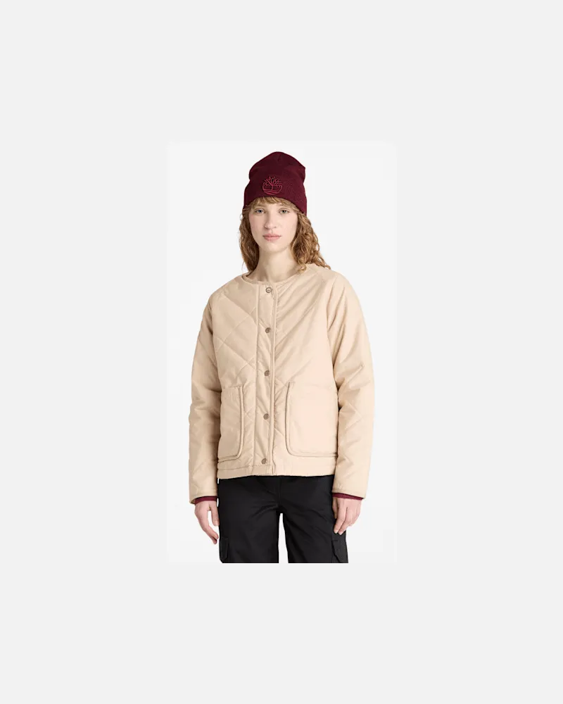 Timberland Strapazierfähige, wasserabweisende Steppjacke für Damen in Beige, Damen, Beige, Größe Beige