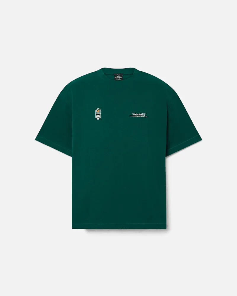 Timberland Kurzärmeliges T-Shirt mit Grafik in limitierter Auflage in Dunkelgrün, Grün, Größe Grün
