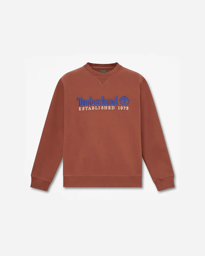 Timberland Rundhals-Sweatshirt mit aufgesticktem „Established 1973"-Logo für Herren in Braun, Herren, Braun, Größe Braun