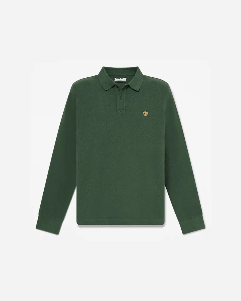 Timberland Millers River Langarm-Poloshirt für Herren in Dunkelgrün, Herren, Grün, Größe Grün