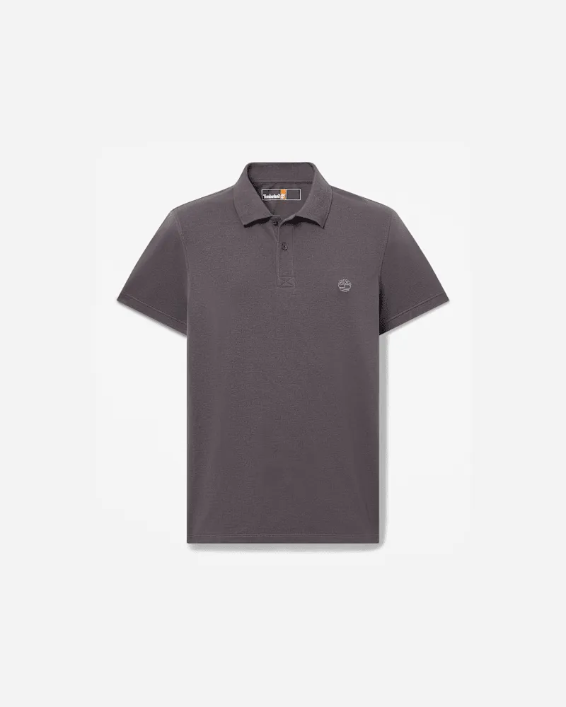 Timberland Millers River Kurzarm-Polohemd aus Stretchmaterial für Herren in Dunkelgrau, Herren, Grau, Größe Grau