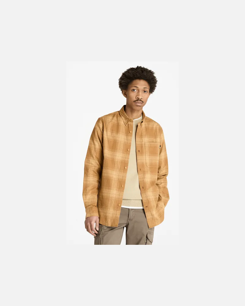 Timberland Schweres Flanell-Karohemd für Herren in Dunkelgelb, Herren, Gelb, Größe Gelb