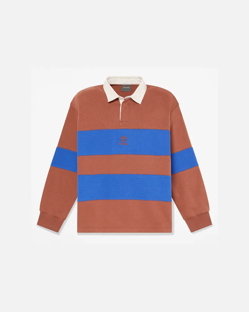 Timberland Rugby-Polo-Sweatshirt für Herren in Braun/Blau, Herren, Braun, Größe Braun