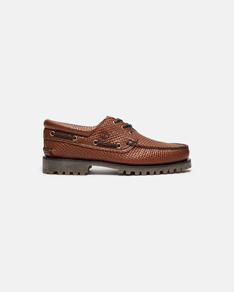 Timberland Handgenähter Timberland Authentic 3-Eye Lug Bootsschuh für Herren in Braun, Herren, Braun, Größe Braun
