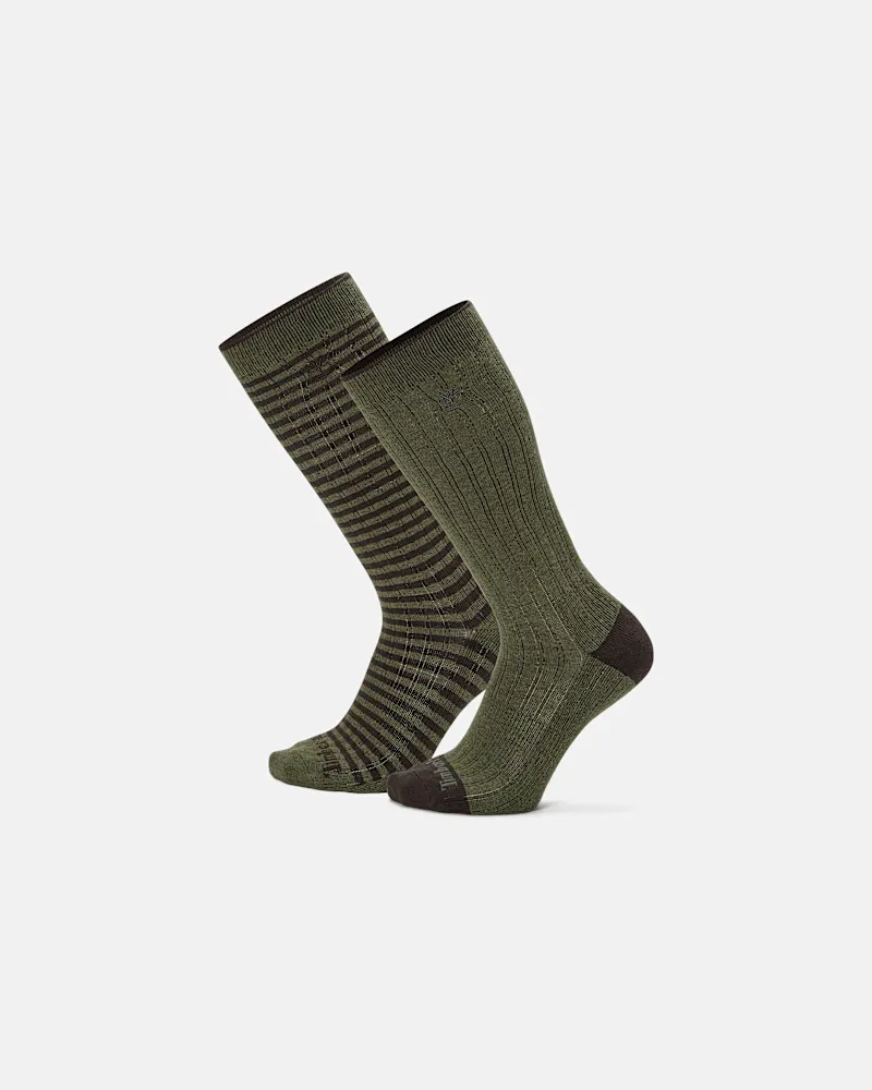 Timberland Knielange Timberland Danforth Socken im 2er-Pack für Herren in Dunkelgrün, Herren, Grün, Größe Grün