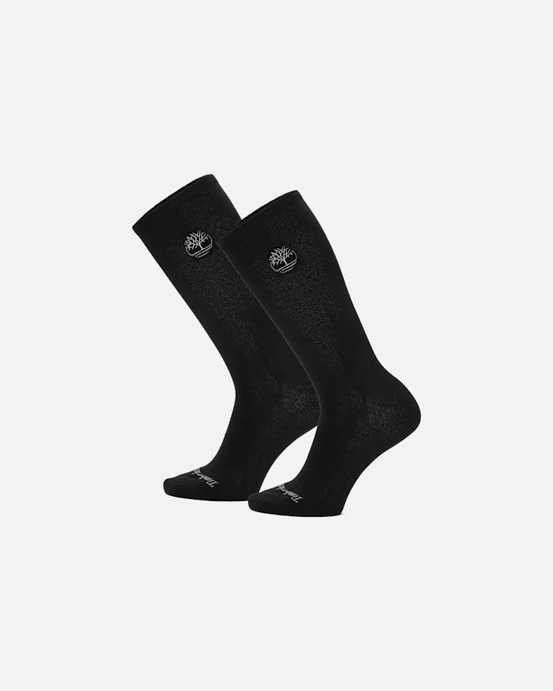 Timberland Leichte Timberland Crew Thermosocken im 2er-Pack für Damen in Schwarz, Damen, Schwarz, Größe Schwarz