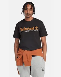 Timberland T-Shirt mit „Established 1973"-Stickerei für Herren in , Mann Schwarz