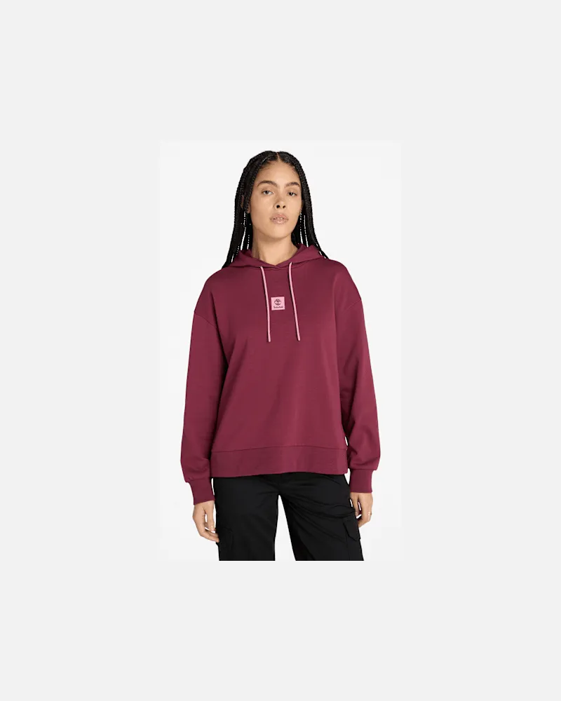 Timberland Loopback-Hoodie mit Stack-Logo für Damen in Burgunderrot, Damen, Burgunderrot, Größe Burgunderrot