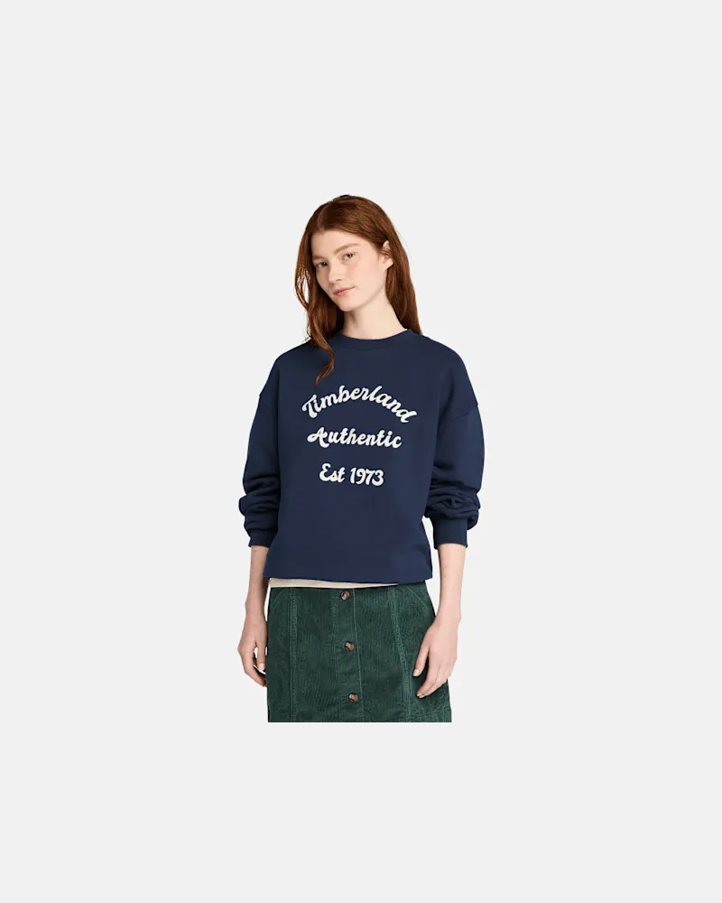 Timberland Sweatshirt mit Rundhalsausschnitt und gebürstetem Rücken für Damen in Dunkelblau, Damen, Blau, Größe Blau