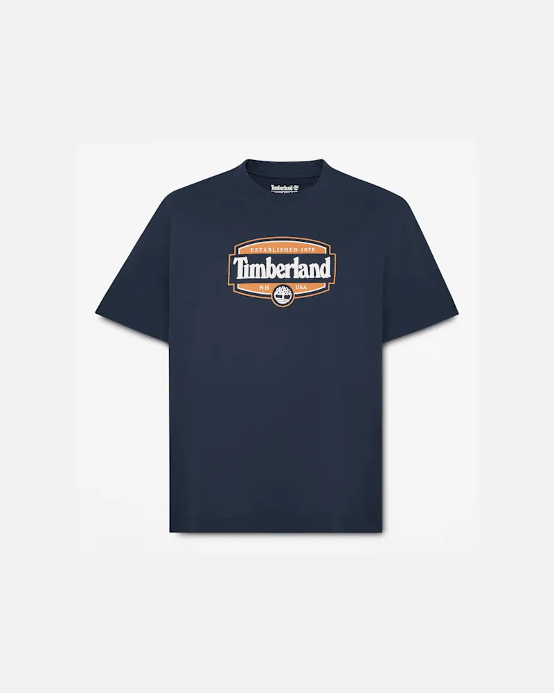 Timberland Kurzarm-T-Shirt mit traditionellem Siegel für Herren in Dunkelblau, Herren, Blau, Größe Blau