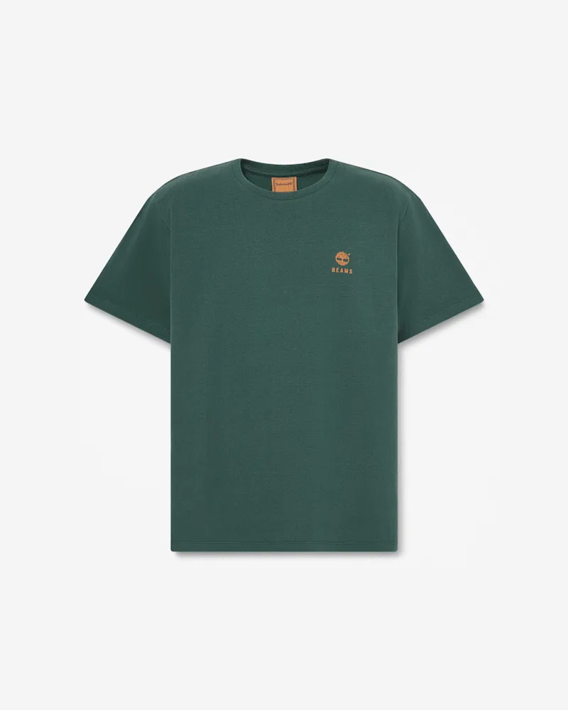 Timberland All Gender Timberland x BEAMS Baumwoll-T-Shirt mit Print in Dunkelgrün, Grün, Größe Grün